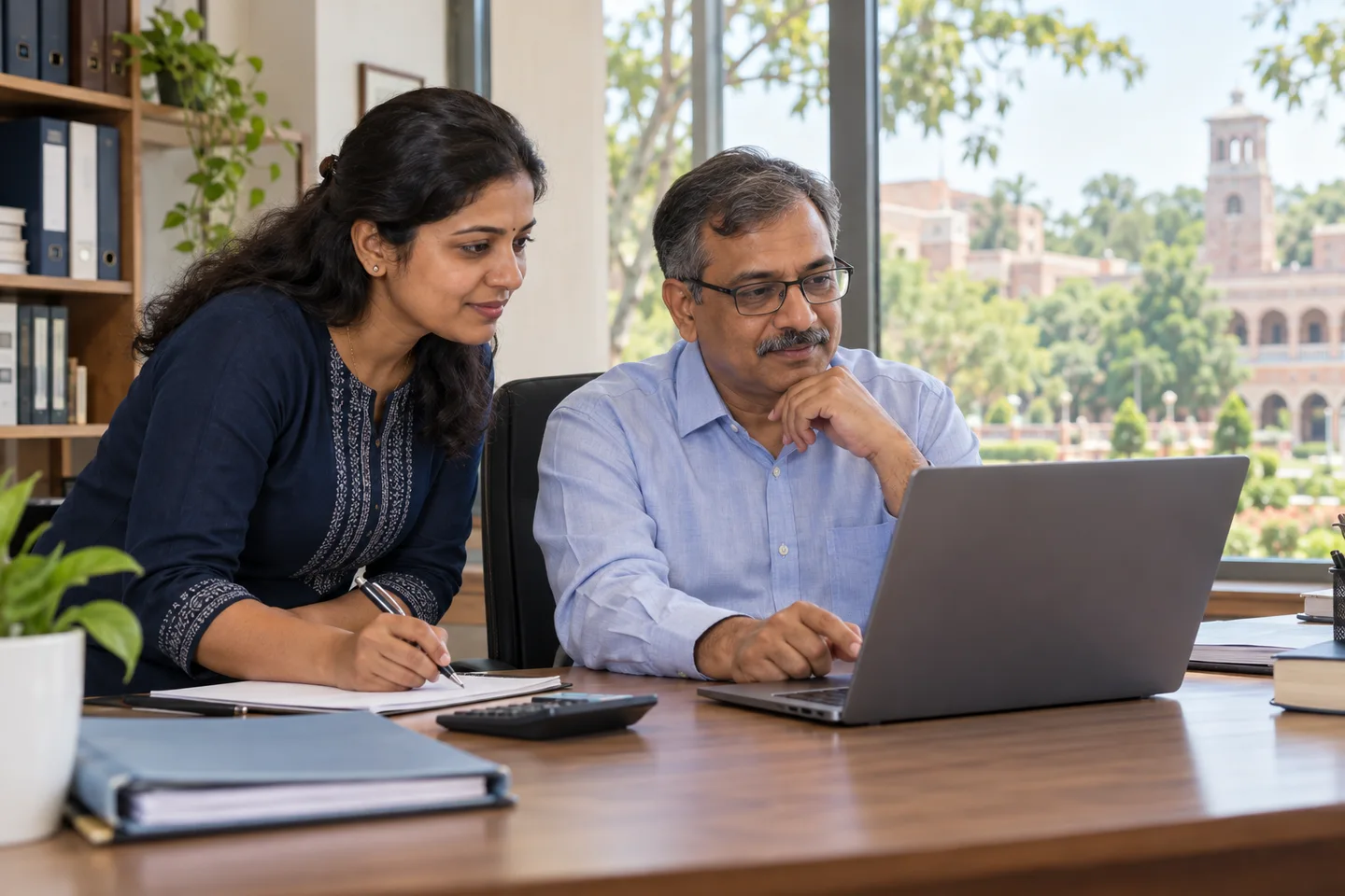 University finance team reviewing payment records