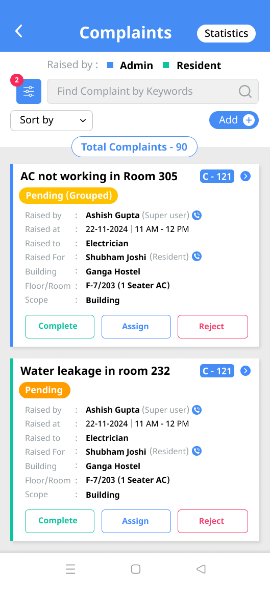Complaint Register