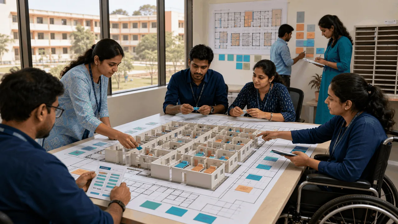 Indian university hostel operations team allocating students to rooms using a bed-level planning dashboard.