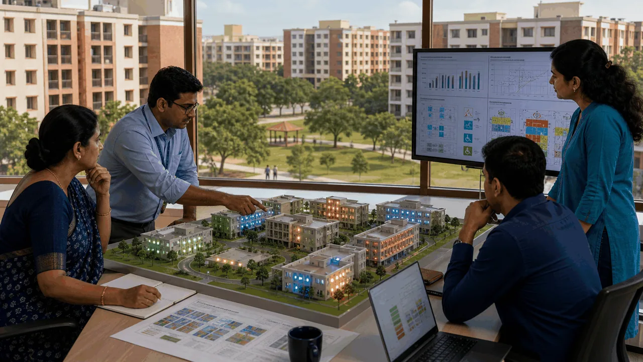 University leadership in India reviewing hostel occupancy, blocked beds and demand forecasts.
