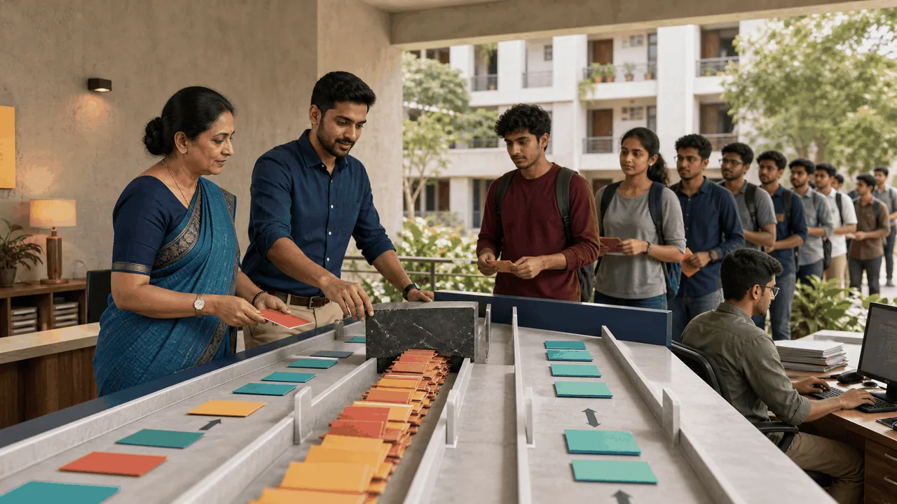 University hostel operations team mapping delays, handoffs and unresolved cases in India.