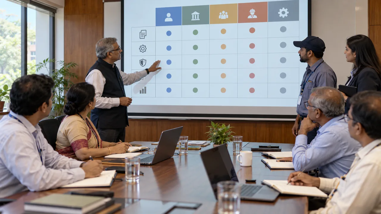 A responsibility matrix connecting university employees, leadership and vendors.